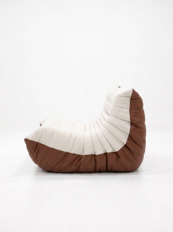 Fauteuil Relax Composé – Cuir Véritable et Lin, l'Alliance Signature