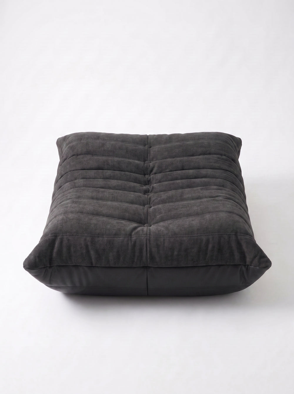 Leather & Linen Relax Ottoman – Midnight