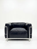 Fauteuil Grand Confort Moderniste – Cuir Véritable & Structure Chromée