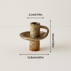 Bougeoir en Céramique avec Anse – Design Brut & Authentique